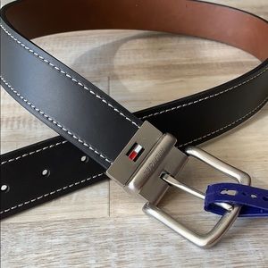 Tommy Hilfiger Reversible Black/Brown Leather Belt